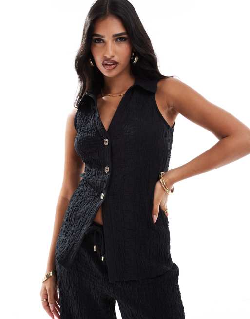 River Island – Czarna koszula teksturowana, część zestawu