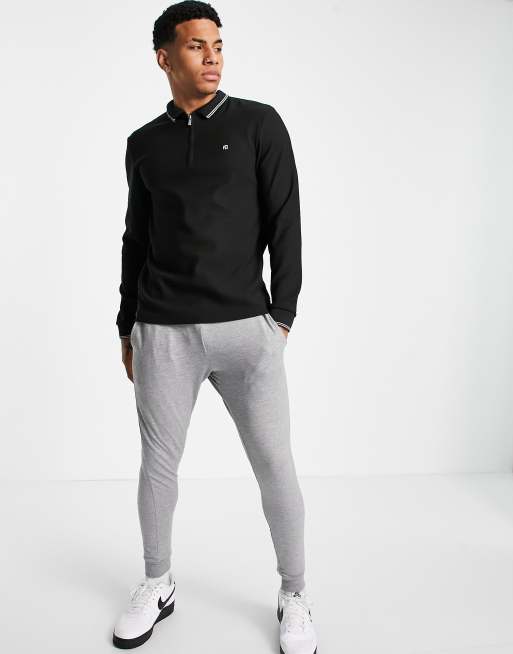 River Island – Czarna koszulka polo z rękawami, 2 z 4