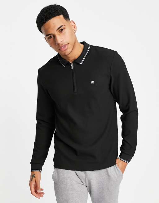 River Island – Czarna koszulka polo z rękawami, 3 z 4