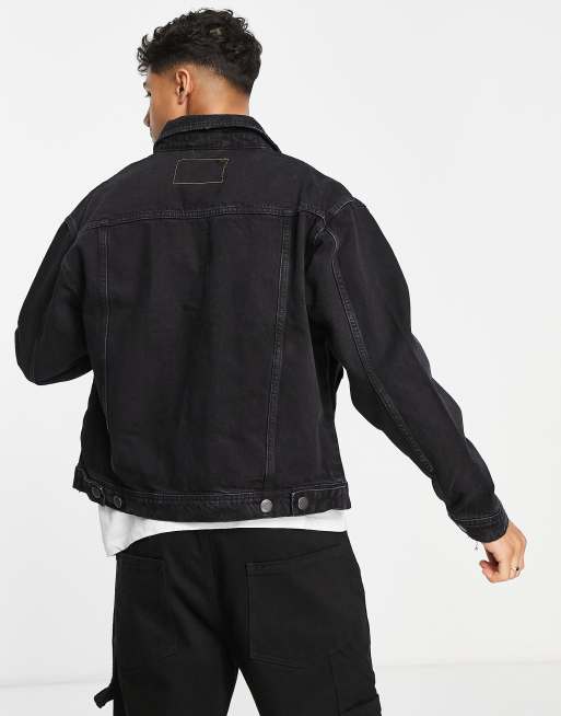 River Island  – Czarna kurtka o pudełkowym kroju w roboczym stylu, 2 z 4