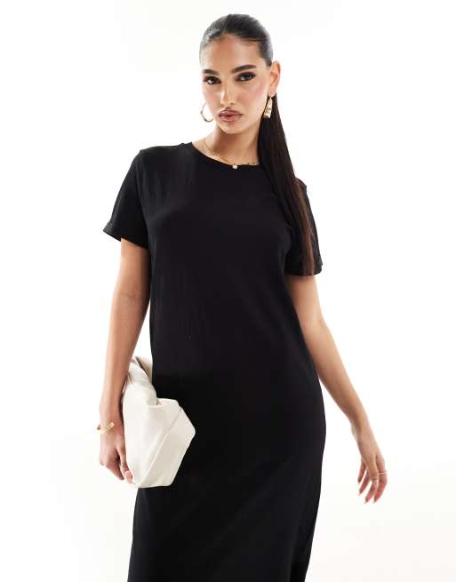 River Island – Czarna sukienka t-shirtowa midi, 2 z 4