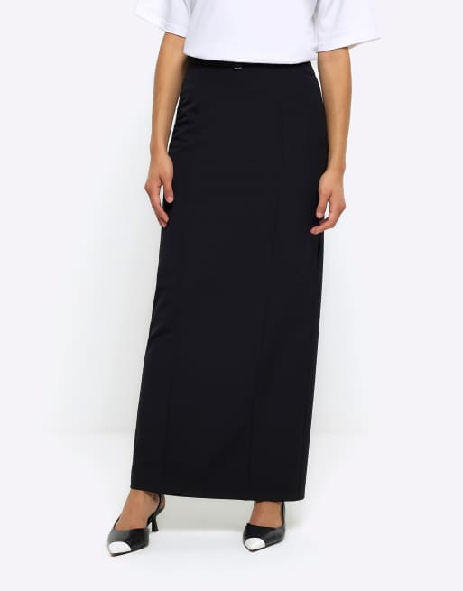 River Island – Czarna trapezowa spódnica ołówkowa maxi  , 2 z 3
