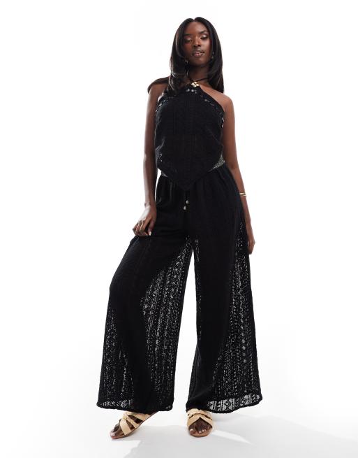 River Island – Czarne bojówki we wzór, część zestawu