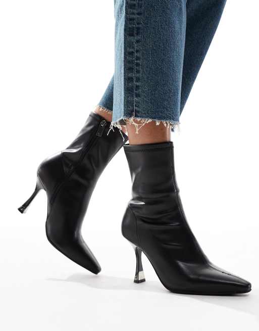 River Island – Czarne botki na obcasie