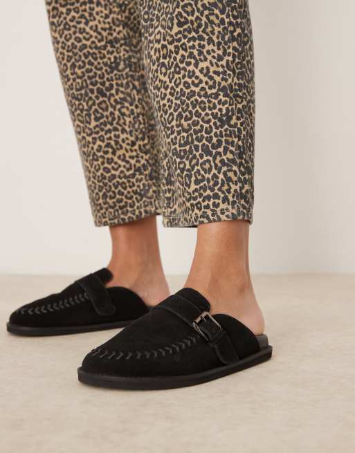 River Island – Czarne chodaki z zapięciem na klamrę