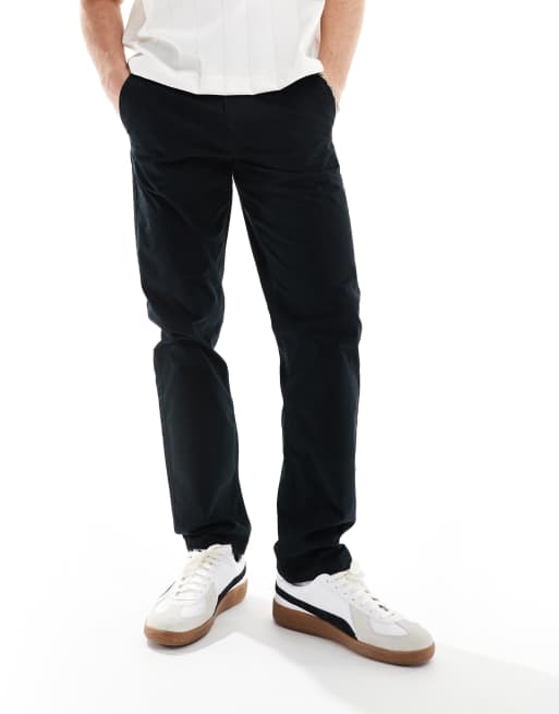 River Island – Czarne dopasowane chinosy w casualowym stylu