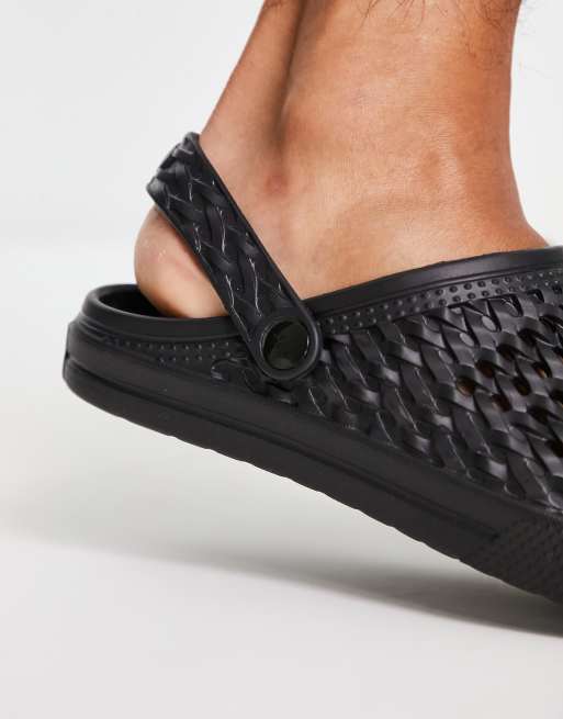 River Island – Czarne gumowe klapki z zakrytymi noskami, 3 z 4