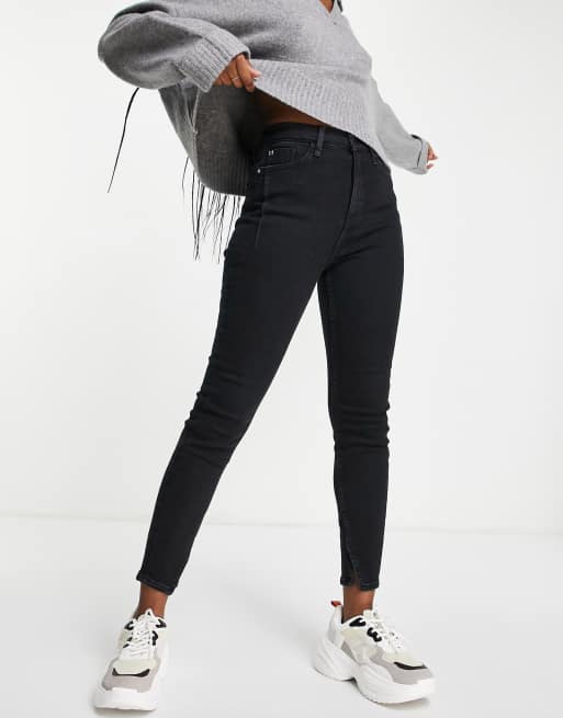 River Island – Czarne jeansy o obcisłym kroju z podwyższonym stanem