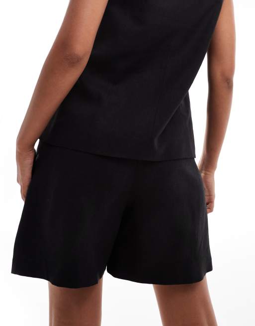 River Island – Czarne lniane szorty bermudy, część zestawu, 3 z 5
