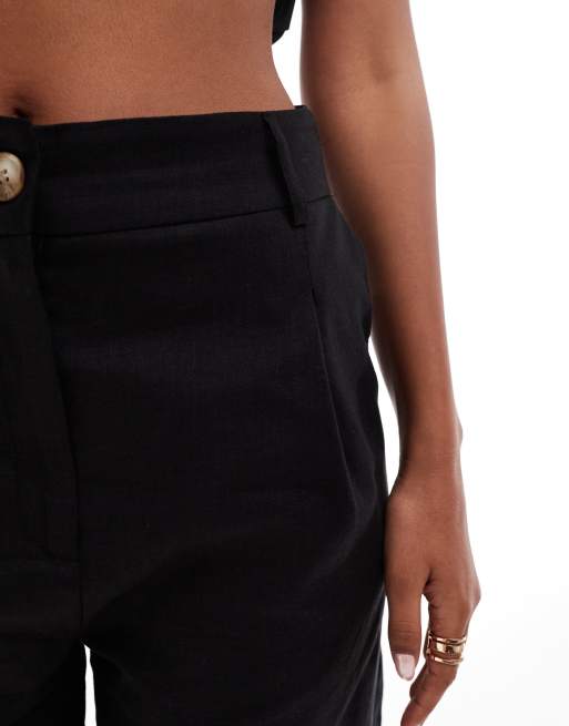 River Island – Czarne lniane szorty bermudy, część zestawu, 4 z 5