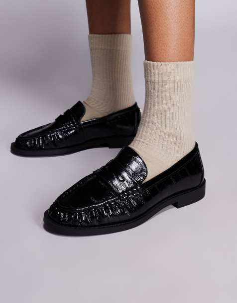 River Island – Czarne marszczone loafersy - view 1