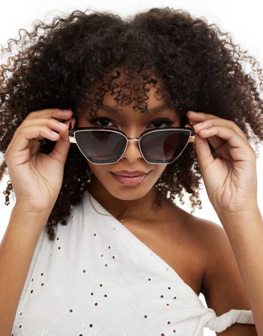 River Island – Czarne okulary przeciwsłoneczne typu kocie oczy