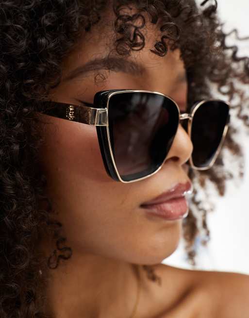 River Island – Czarne okulary przeciwsłoneczne typu kocie oczy, 3 z 4