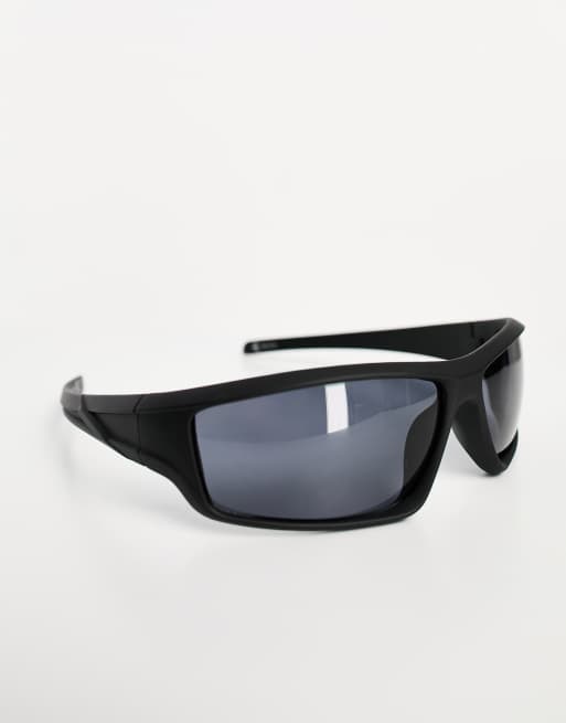 River Island – Czarne okulary przeciwsłoneczne w gumowanych oprawkach, 2 z 4