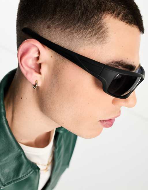 River Island – Czarne okulary przeciwsłoneczne w gumowanych oprawkach, 4 z 4