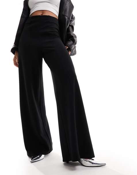 River Island – Czarne spodnie z szerokimi nogawkami - view 1