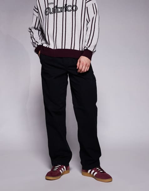 River Island loose fit pull on trousers in black