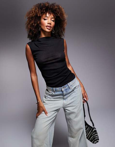 River Island – Czarny drapowany top - view 1