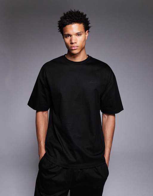 River Island – Czarny dżersejowy zestaw: T-shirt i joggersy, 2 z 5