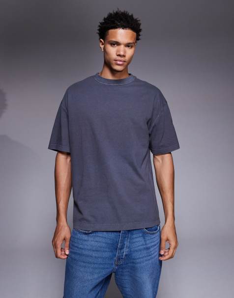 River Island – Czarny sprany T-shirt oversize - view 1