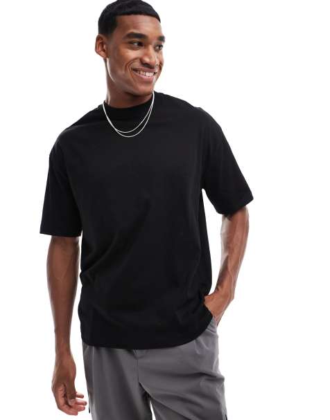 River Island – Czarny t-shirt oversize - view 1