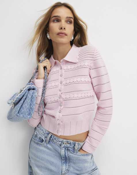 River Island Daisy cardigan in pink