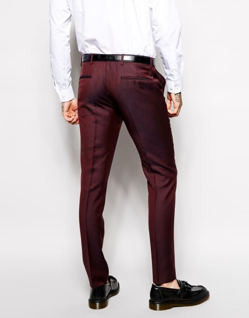 Dark red pants store mens