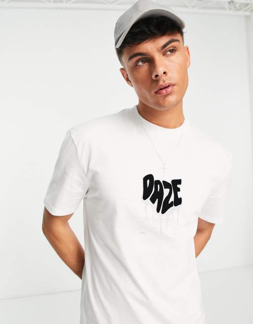 River Island daze print T-shirt in white | ASOS