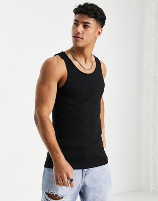 River Island muscle fit vest in black - ASOS Price Checker