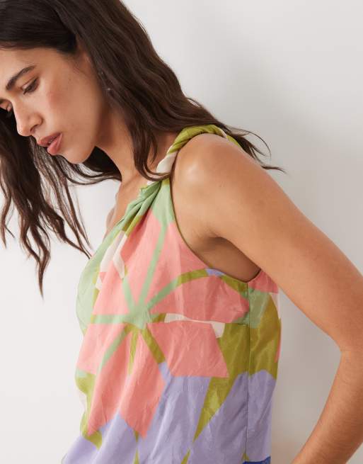 River Island 'Del Maar' printed placement top in green (part of a set), 2 of 4