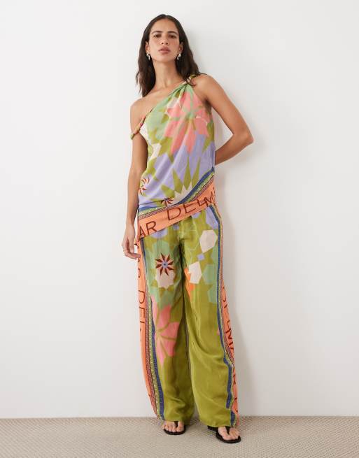 River Island 'Del Maar' printed placement top in green (part of a set), 3 of 4