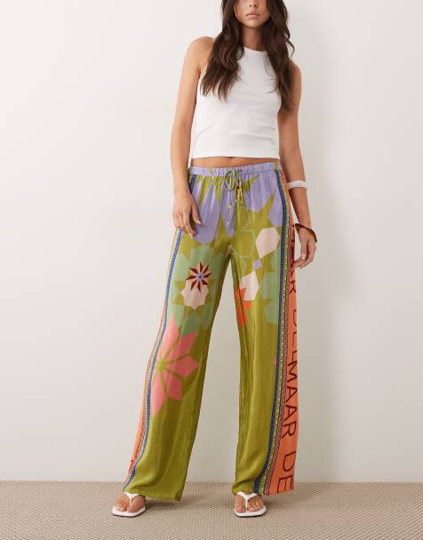 River Island 'Del Maar' printed trouser co-ord in green  - view 1
