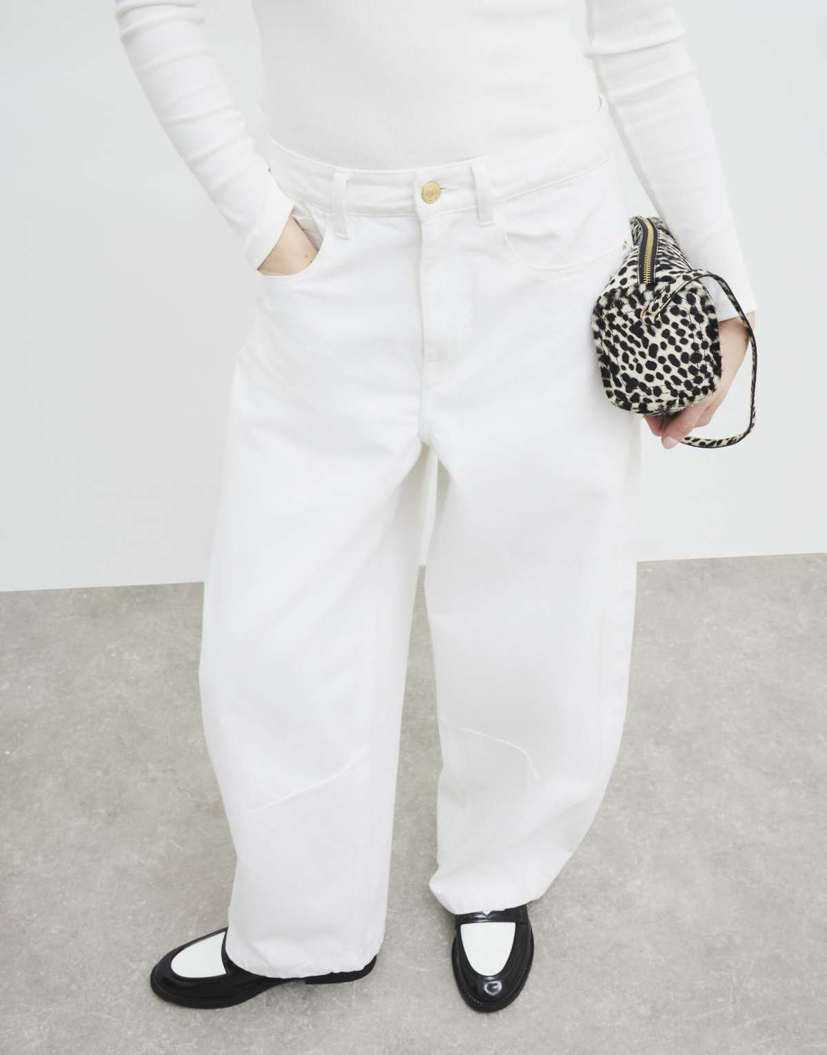 River Island Denim barrel jeans in white