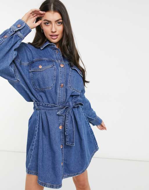 blue shirt dress river island