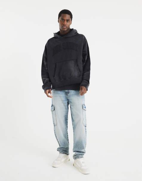 River Island Denim cargo relaxed jeans in blue - medium - view 1