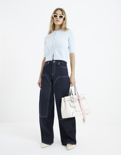 River Island Denim carpenter barrel jeans in denim - dark