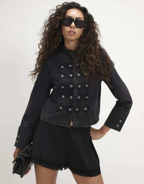 River Island Denim drummer jacket in black - view 1