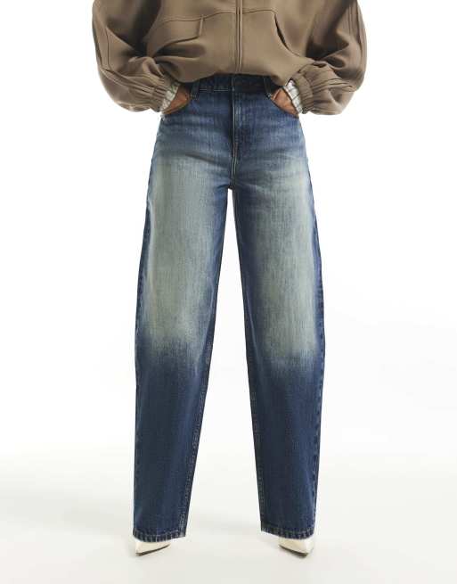 River Island Denim high waist cameron vintage barrel jeans in denim, 2 of 4