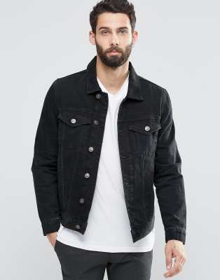 River Island Denim Jacket in Red for Men