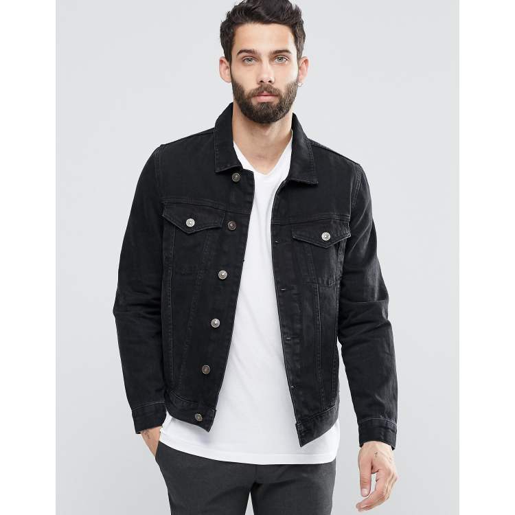 Black denim on sale jacket river island