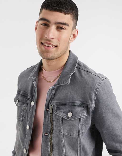 River island grey store denim jacket