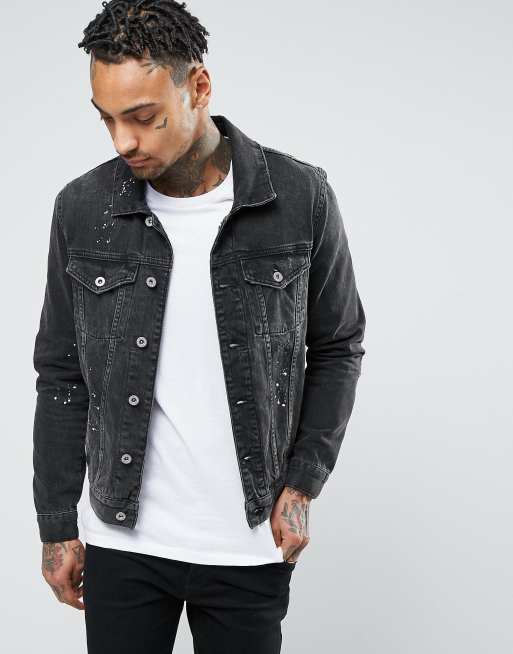 Charcoal grey denim sales jacket