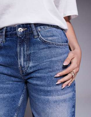 River Island denim jort in midwash blue