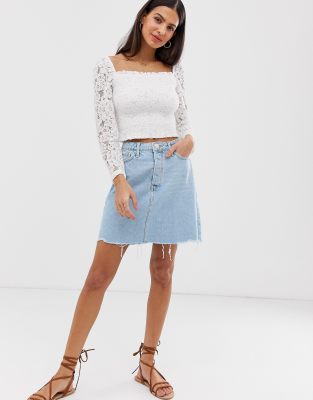 river island denim skirt asos