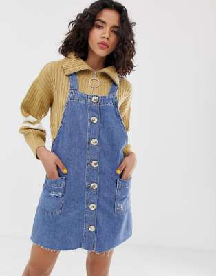 river island denim pinafore