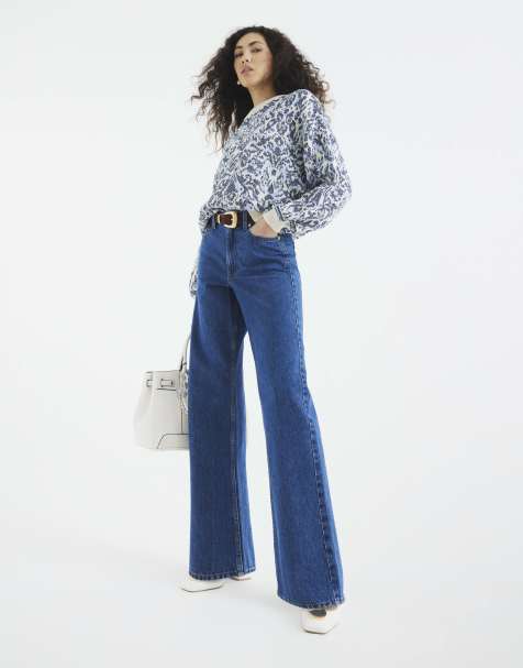 River Island Denim relaxed straight jeans in denim - medium - view 1