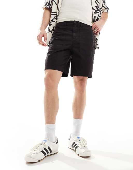 Black denim shorts river island online