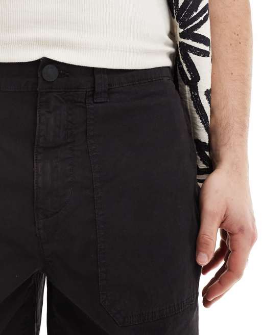 River Island denim shorts in black