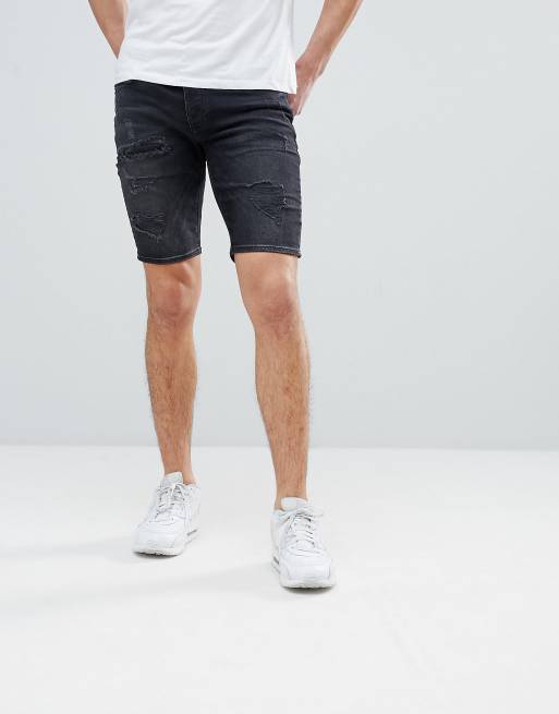 Black ripped 2025 shorts river island