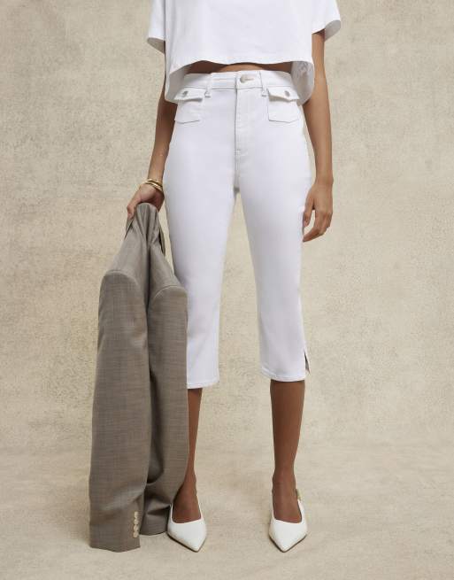 River Island Denim skinny capri trousers in white